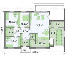 Проект комфортной одноэтажной усадьбы с гаражом