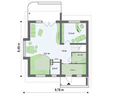 Компактный загородный дом с кабинетом на первом этаже