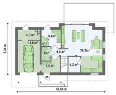 Проект увеличенного коттеджа по типу 4M220