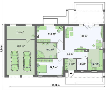 Проект современного удобного загородного дома по типу 4M272 с гаражом