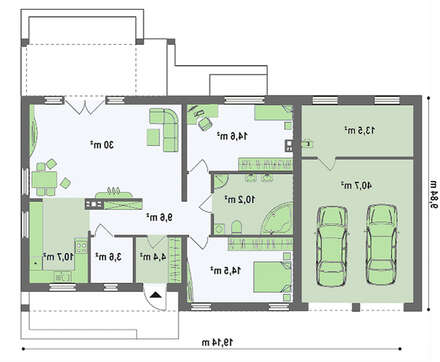 Проект современного удобного загородного дома по типу 4M272 с гаражом