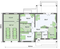 Проект современного удобного загородного дома по типу 4M272 с гаражом