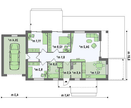 Современный загородный интересный дом с гаражом