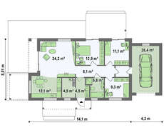 Современный загородный интересный дом с гаражом