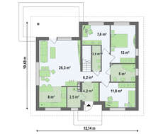 Проект переделанного дома по типу 4M314 с жилой мансардой