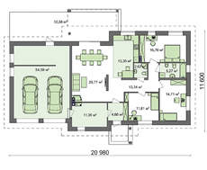 Комфортный уютный дом с гаражом на 2 авто по типу 4M334