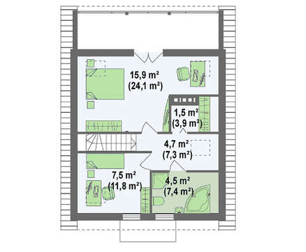 Проект элегантного коттеджа с мансардой и внешним камином по типу 4M362