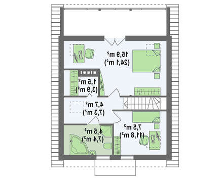 Проект элегантного коттеджа с мансардой и внешним камином по типу 4M362
