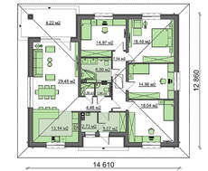 Недорогой одноэтажник по типу 4M470 без гаража