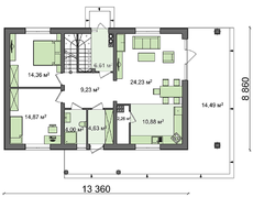 Версия проекта 4M508 с современным фасадом дома