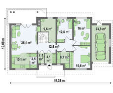 Проект дома с просторной мансардой и гаражом по типу проекта 4M538