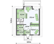 Вариант загородного дома с мансардой по типу 4M540 с кирпичным фасадом