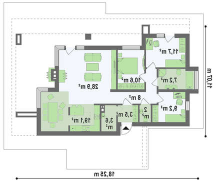 Шикарный одноэтажный дом с бассейном
