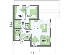 Современный дом для загородного отдыха с оригинальной террасой