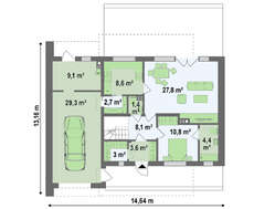 Современный двухэтажный домик в стиле хай тек
