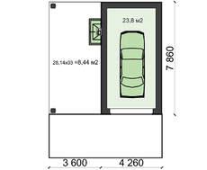 Гараж на 1 автомобиль с зоной барбекю