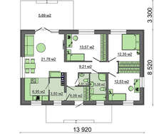 Стильный дачный дом на один этаж