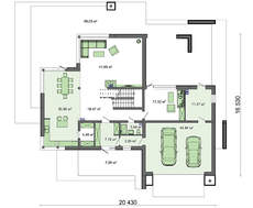 Проект ультрасовременного особняка с огромными окнами и сауной на 2-ом этаже