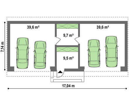 Проект большого гаража на четыре авто