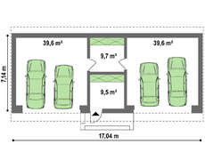 Проект большого гаража на четыре авто