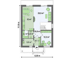 Классический удобный двухэтажный дом по типу 4M628 без гаража