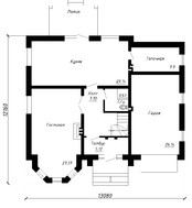 Проект двухэтажного дома со светлой гостиной
