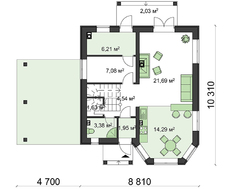 Загородный дачный дом с мансардой