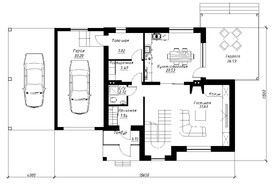 Загородный двухэтажный дом с бильярдной в мансарде