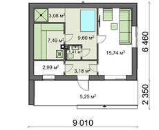 Проект оригинальной бани с плоской крышей