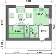 Проект стильной бани с плоской кровлей