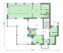 Оригинальный дом с бассейном и сауной