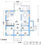 Проект загородного коттеджа площадью 130 m²