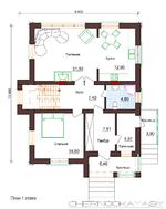 Проект 2-х этажного коттеджа с оригинальным фасадом