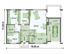 Небольшой одноэтажный особняк с плоской крышей