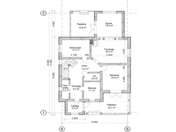 Архитектурный проект коттеджа с крытой террасой площадью 200 m²