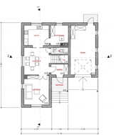 Проект небольшого 2х этажного стильного коттеджа 130 m²