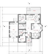 Проект для постройки классического коттеджа 220 m² с гаражом и террасой