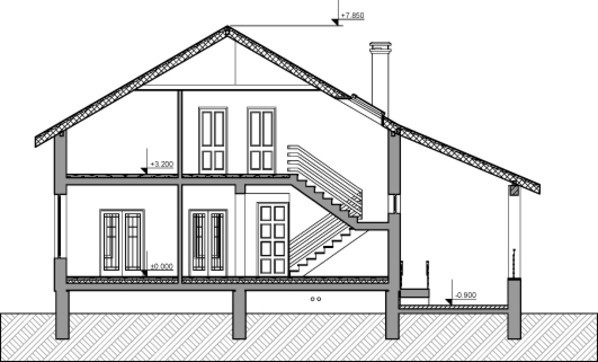 Архитектурный проект дома с зимним садом и гаражом