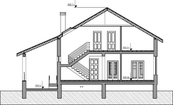 Архитектурный проект дома с зимним садом и гаражом