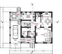 Архитектурный проект дома с зимним садом и гаражом