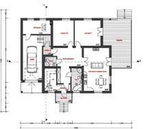 Проект удобного жилого загородного роскошного коттеджа с террасой
