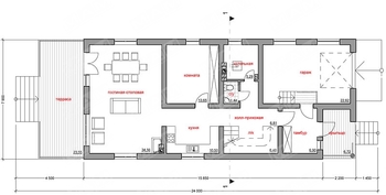 Интересный проект узкого двухэтажного дома