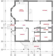 Проект удобного коттеджа 150 m². с красивым необычным фасадом и крышей