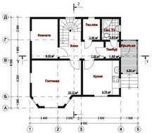 Архитектурный проект двухэтажного небольшого коттеджа 100 m²