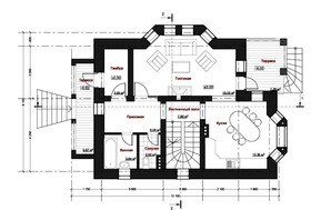 Проект жилого загородного коттеджа в аристократическом стиле