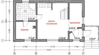 Проект удобного гостевого дома с баней и жилой комнатой на 2 этаже