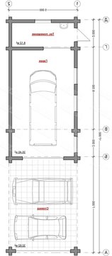 Практичный проект гаража с красивым деревянным фасадом