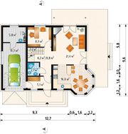 Двухэтажный коттедж в современном стиле с тремя балконами