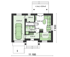 Проект коттеджа с балкончиками в мансарде