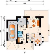Проект небольшого дома с двухскатной кровлей